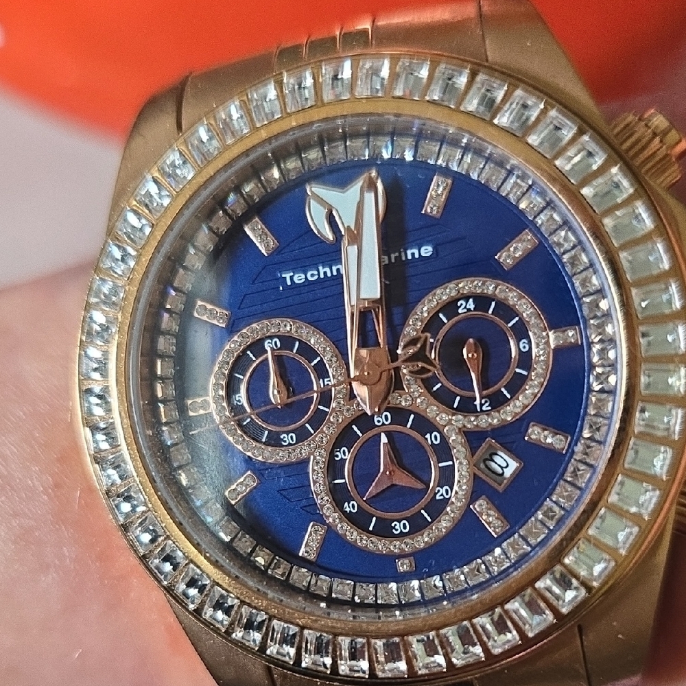Technomarine Rose Gold and Navy Chronograph Watch - Picture 5 of 6